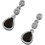 14K White Gold Sapphire & Diamond Earrings