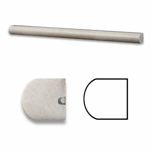 Crema Marfil Marble Polished 3/4 X 12 Bullnose Liner - Box of 5 pcs.