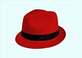 Barmah Hat Stingy Short Brim Fedora, Red Formal