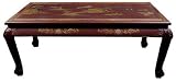 Red Crackle Coffee Table with Claw Feet