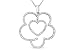 1/2 Carat Diamond 14K White Gold Heart In Flower Pendant w/Chain
