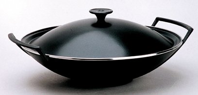 Le Creuset Wok mit Deckel schwarz