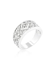 Spring Floral CZ Band Ring