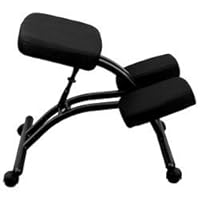 Kneeling Office Chair with Black Metal Frame and Black Fabric - WL-1420-GG