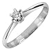 Forzieri 18K White Gold and Diamond Solitaire Ring