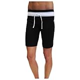 IMAGE OF ALO Women's Studio Contrast Waist Shorts - Black/ Granite L