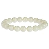 10mm White Mother-of-Pearl Stretch Bracelet, 7.5