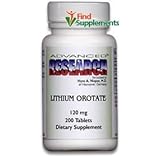 Nutrient Carriers Advance Researchandtrade; Lithium Orotate -- 120 mg - 200 Tablets