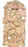Stone Sculpture Krishna and Radha 2.25 x 1 x 4.25 inches