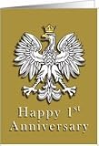 Polish Eagle Happy 1st Anniversary Card