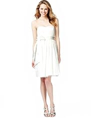 Strapless Spotted Mesh Prom Dress