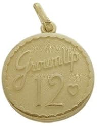 Yellow Gold Grown Up #12 Age Expression Pendant with chain