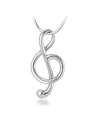 925 Sterling Silver Treble G Clef Music Note Pendant with Necklace Chain 18 Fashion Jewelry for Women, Teen - Nickel Free