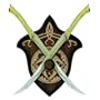 United Cutlery - LOTR - Fighting Knives Of Legolas - UC1372WGNB - and Display Plaque - Lord Of The Rings Movie Replicas