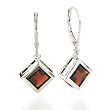 Sterling Silver Dangling Garnet Earrings