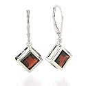 Sterling Silver Dangling Garnet Earrings