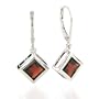 Sterling Silver Dangling Garnet Earrings