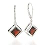 Sterling Silver Dangling Garnet Earrings