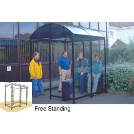 No Butts Smoking Shelters Back To Wall 4 Sided 3'6" X 10'4"