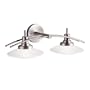 Kichler Lighting 6162NI Structures 2-Light Halogen Wall Mount Bath Strip, Brushed Nickel with Satin-Etched Glass