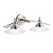 Kichler Lighting 6162NI Structures 2-Light Halogen Wall Mount Bath Strip, Brushed Nickel with Satin-Etched Glass