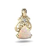 14K Yellow Gold Trillion Genuine Opal Pendant