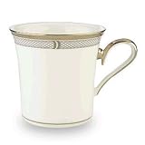 Lenox Solitaire White Platinum Banded Bone China Accent Mug