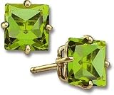 Peridot Solitaire Gemstone Earrings