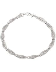 Braided Mech Neckalce Sterling Silver Ch994 17 Inch