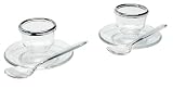 Emsa MANHATTAN First Class 2 Eierbecher mit Eierloeffeln transparent/chrom