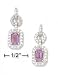 STERLING SILVER Fancy CZ Post Dangle Amethyst 6x4mm Earrings