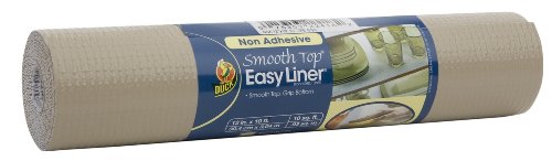 Duck 1211084 Smooth Top Easy Non-Adhesive Shelf Liner, 10-Square Feet 12-Inch Wide, Taupe