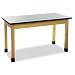 Diversified Woodcrafts P7602K30N UV Finish Solid Oak Wood Table with Plain Apron and ChemGuard Top, 60" Width x 30" Height x 24" Depth, 500lbs Capacity