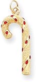 Candy Cane Charm, 14K Yellow Gold