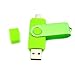 AreTop Dual Flash Drive 8GB OTG USB2.0 Flash Drive Disk Memory Stick Thmb Drives USB Stick Pen Drive With Caps for Both Computers and Android Devices, Green