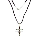 Purple Crystals Cross Necklace