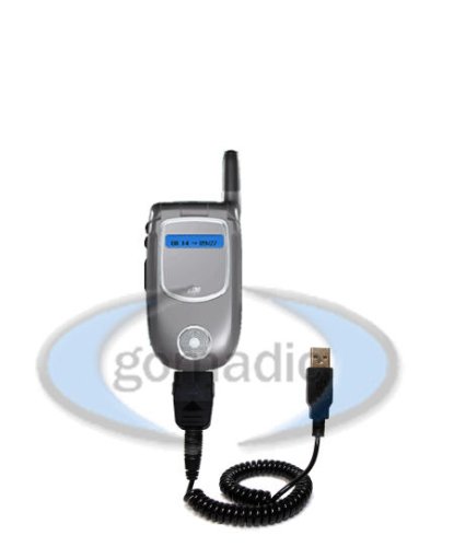 Motorola V731 Coiled Power Hot Sync and Charge USB Data Cable w/ Tip Exchange - Gomadic Brand