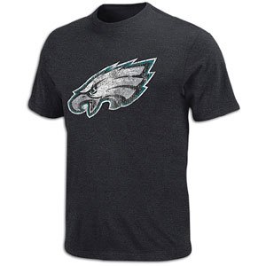 NFL Men's Philadelphia Eagles Vintage Logo III Short Sleeve Basic Tee (Charcoal Heather, Large)