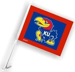 Kansas Jayhawks Car Flag - College Athletics Sports Merchandise