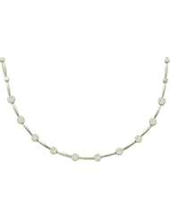 1.00 Carat (ctw) 14k White Gold Brilliant Round White Diamond Ladies Flower Necklace