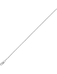 sterling silver rhodium plated 18" 1.1mm polish diamond cut box chain with lobster clasp 18 inches long
