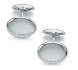 Handmade sterling silver oval cufflinks