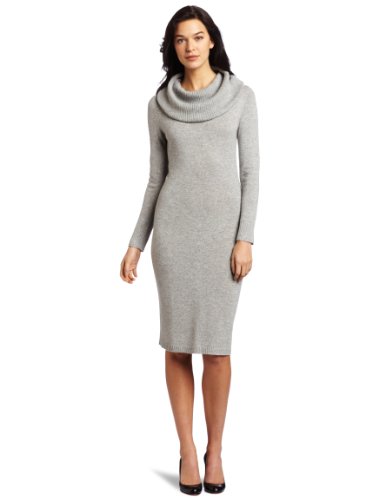 Sofie Women's Cashmere Cowl Neck Sweater Dress, Heather Grey, Medium