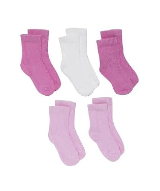 Pink ankle socks - 5pk 12.5-3.5
