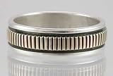 14kt Gold & Sterling Silver Band Ring by Bruce Morgan size 9 1/2, #576