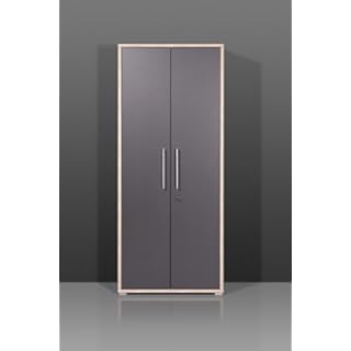 Aktenschrank Canny mit 5 Ebenen abschließbar Büroschrank 75x185cm aus Holz in Anthrazit / Grau