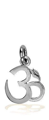 Mini Yoga Ohm, Om, Aum charm jewelry in sterling silver