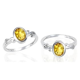 Buy Oval Cut Citrine Ring Sterling Silver by Peora