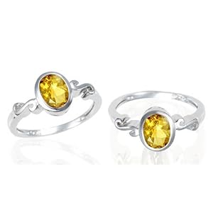 Buy Oval Cut Citrine Ring Sterling Silver by Peora