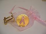 Pink Ribbon Ball Marker Cuff Links with Ball Marker